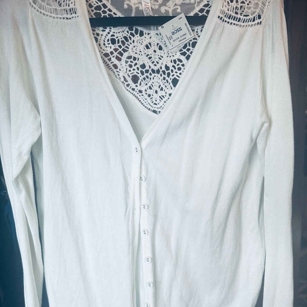 Lapis White Lace Cardigan